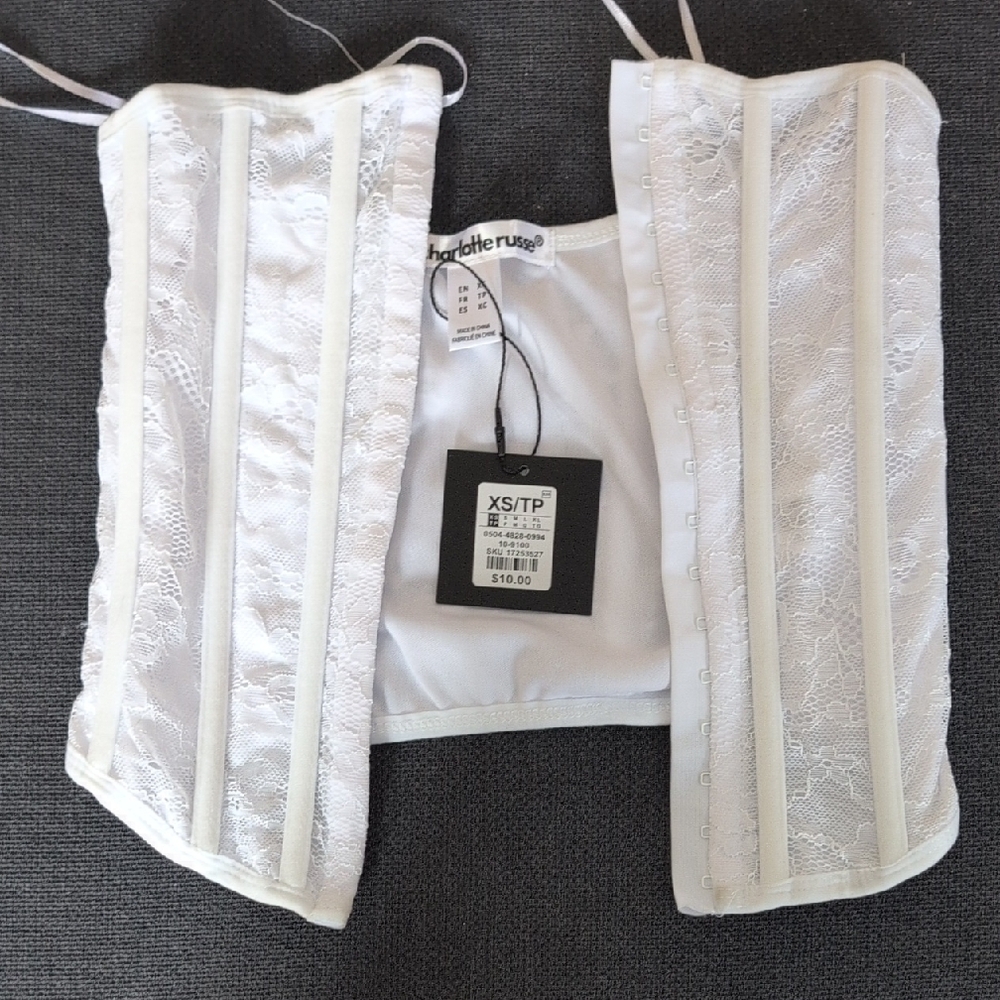 Charlotte Russe White Crop Top with Boning